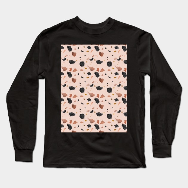 Retro Terrazzo pattern Long Sleeve T-Shirt by AnnArtshock